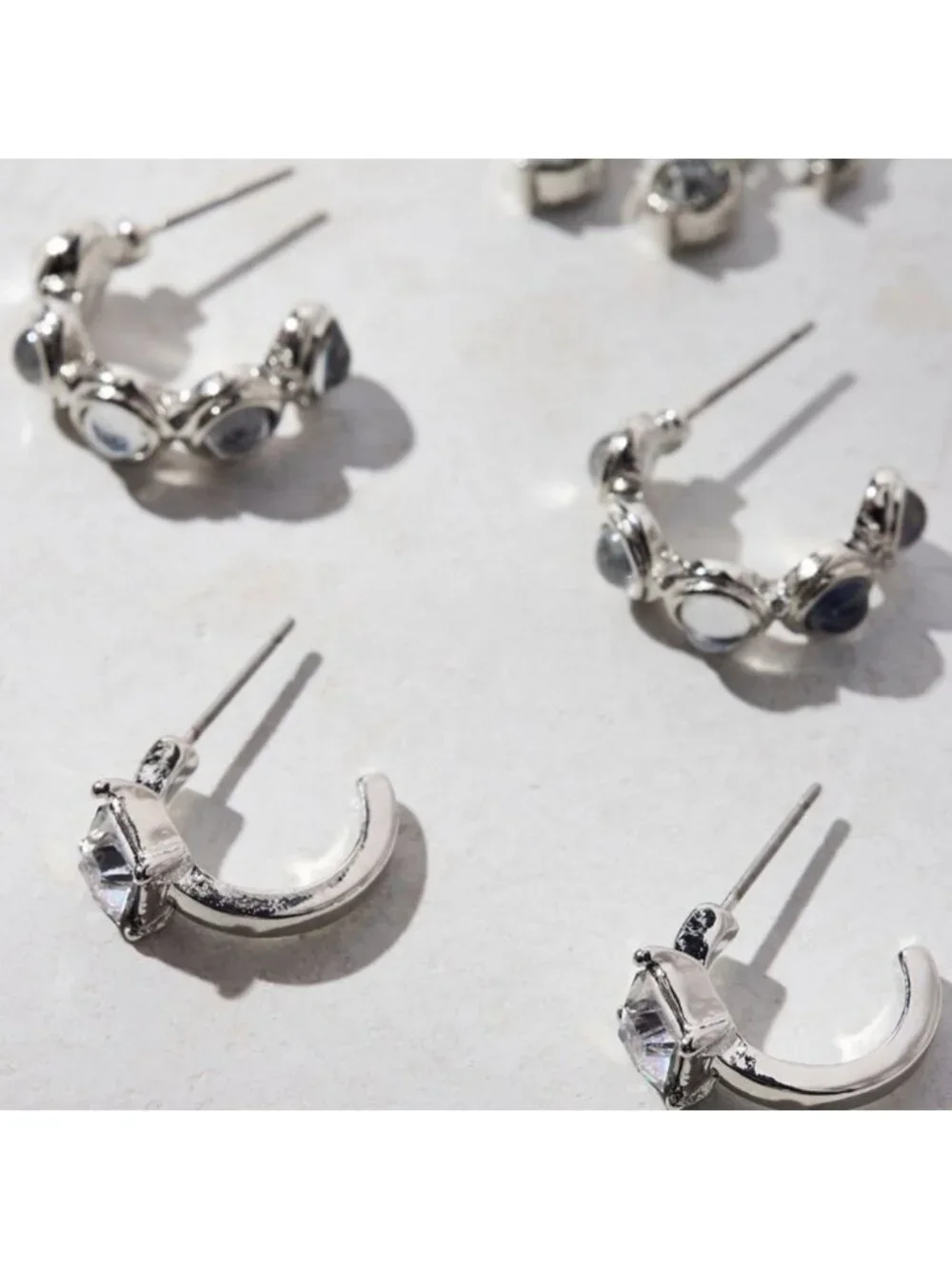 New! Silver Garland Hoop Earring Set NWT (1036)
